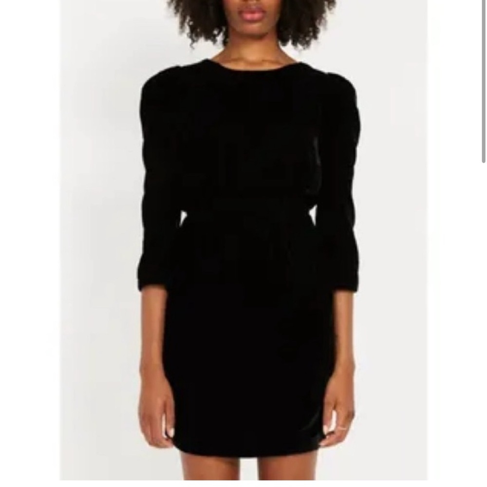 Frank & Oak Black Puff Sleeve Bodycon Mini Dress